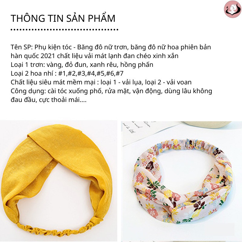 Băng Đô, Turban Cài Tóc Co Giãn Dễ Thương Cho Nữ Phong Cách Hàn Quốc - Việt Thư