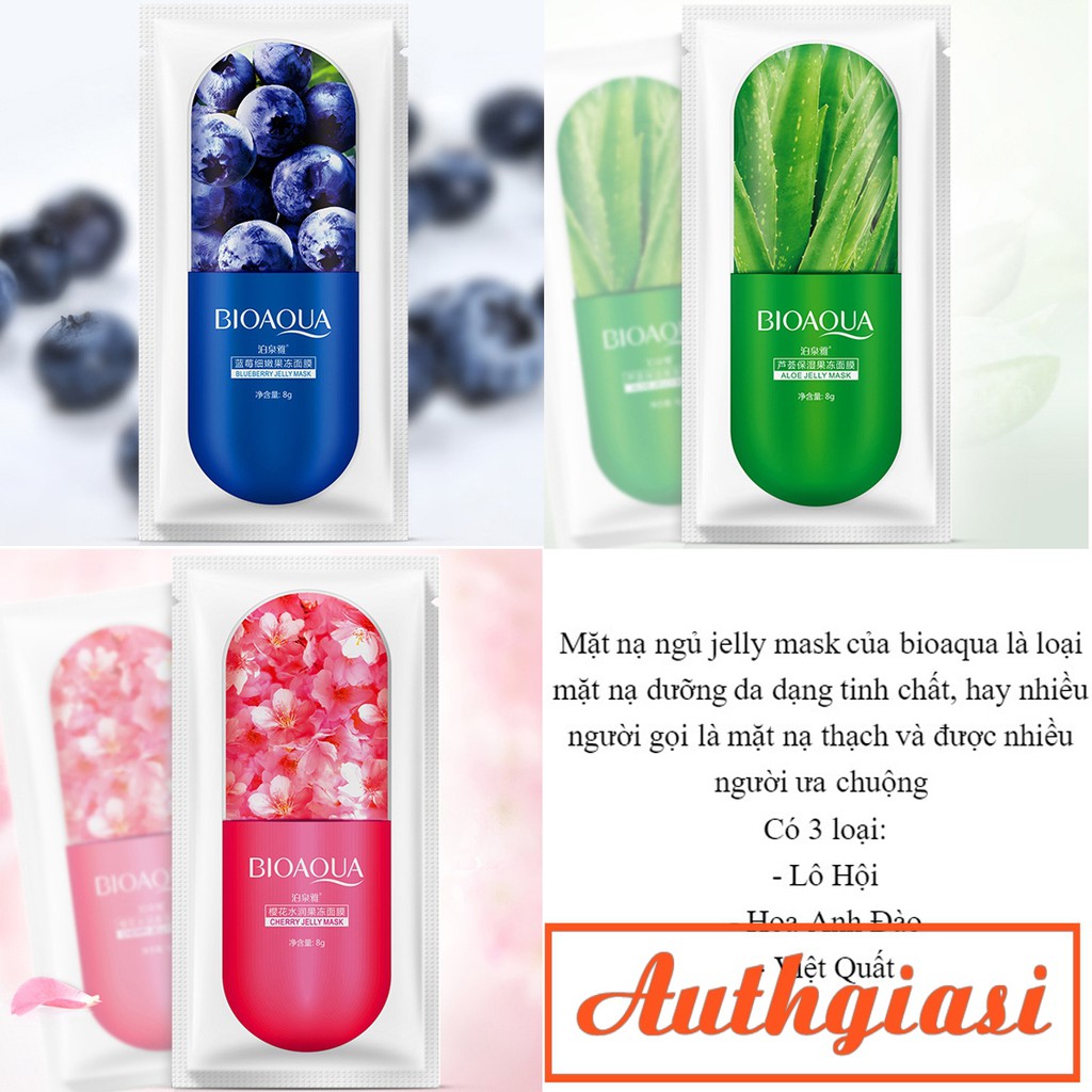 Mặt Nạ Ngủ Viên Thuốc Dưỡng Ẩm Trắng Da Bioaqua Jelly Mask 8g | Thế Giới Skin Care