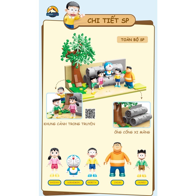 Đồ chơi lắp ráp xếp hình Doraemon và những người bạn ở công viên kỷ niệm K20409 chính hãng Keeppley