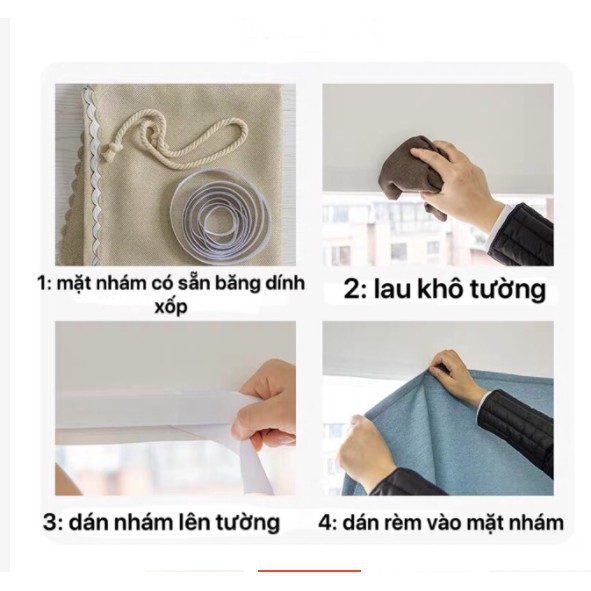 Rèm dán keo không cần thanh treo (nhiều mẫu và size)