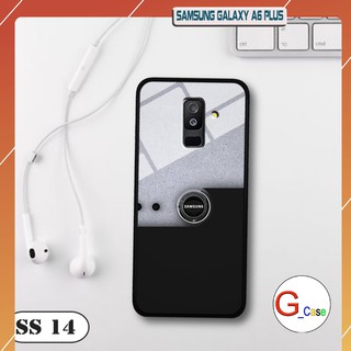 Ốp lưng Samsung A6 Plus 2018-lưng kính in logo hãng điện thoại