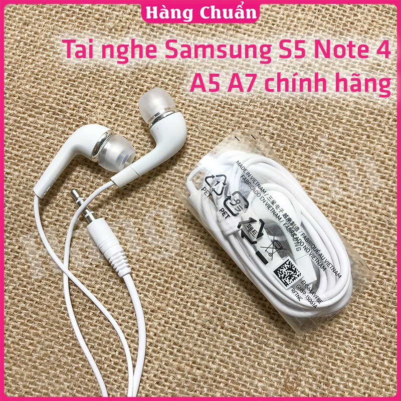 Hàng Chuẩn - Tai nghe điện thoại Samsung zin S5 Note 4 chính hãng theo máy A5 A7 chân tròn 3.5