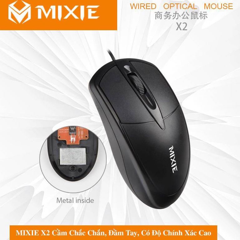 Chuột máy tính có dây Mixie X2, Mixie M02 Chính hãng, BH 12T
