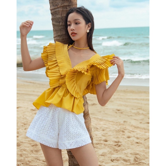miki top áo dập li bèo