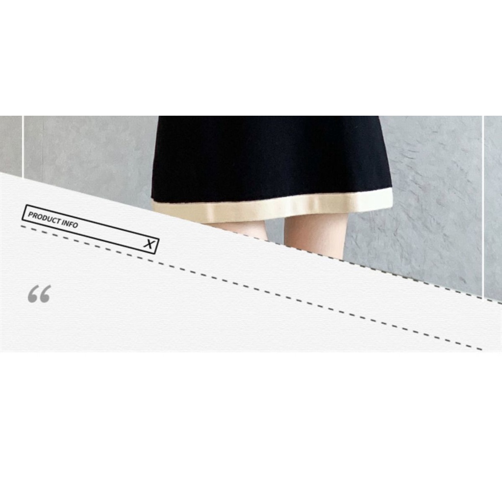 2022 the new summer style Xiaoxiang style waist shows slim advanced feeling color V-collar knitted dress A-shaped dress for women