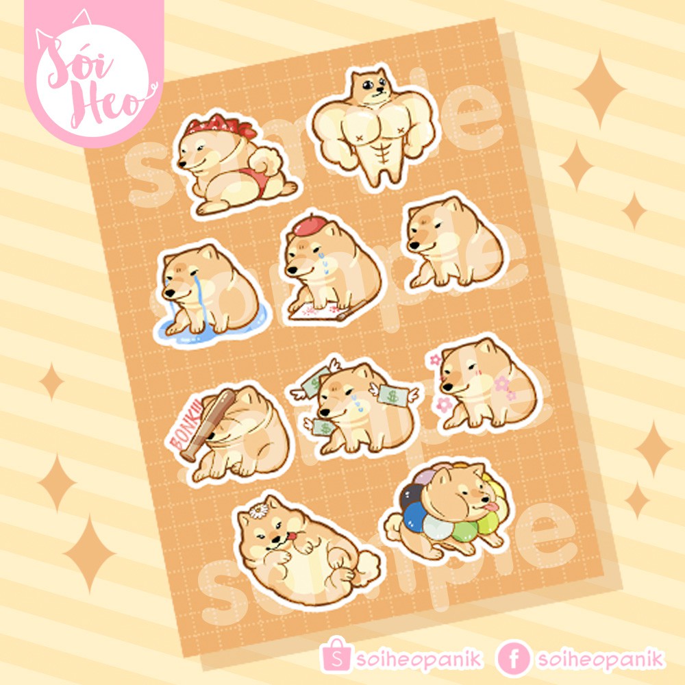 [CÓ SẴN] Sticker - Hình dán Meme Cheems/GenZ