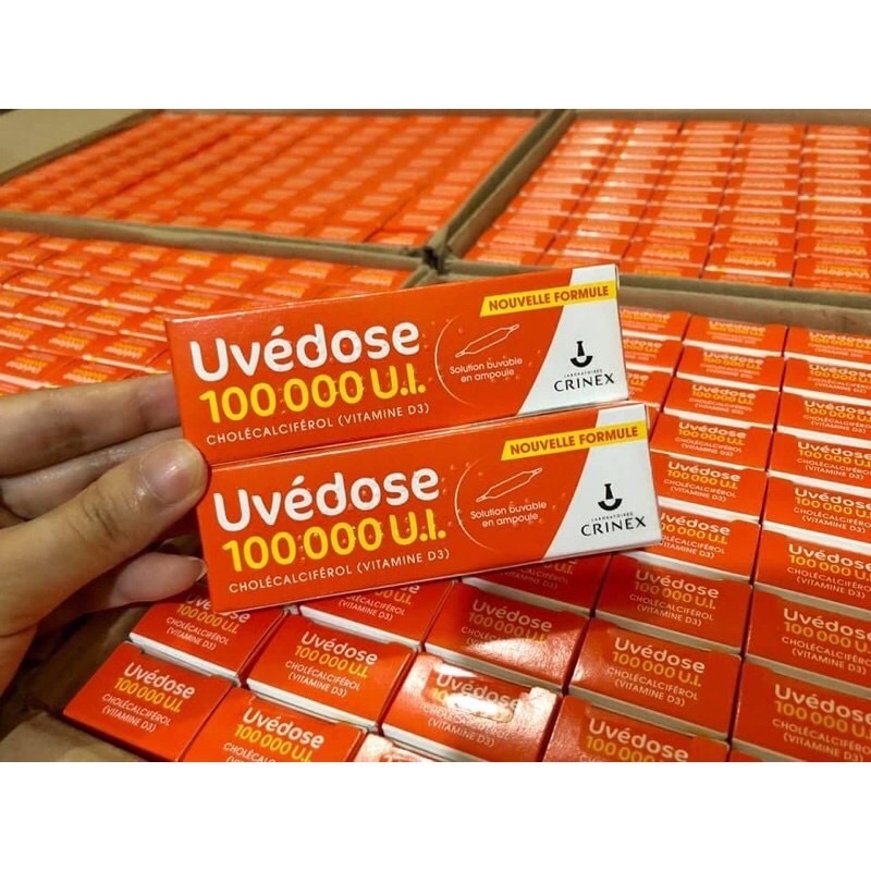 Pháp- Vitamin D3 Uvedose Liều Cao 100000 UI Của Pháp Cho Bé Từ 18 Tháng hộp 1 ống