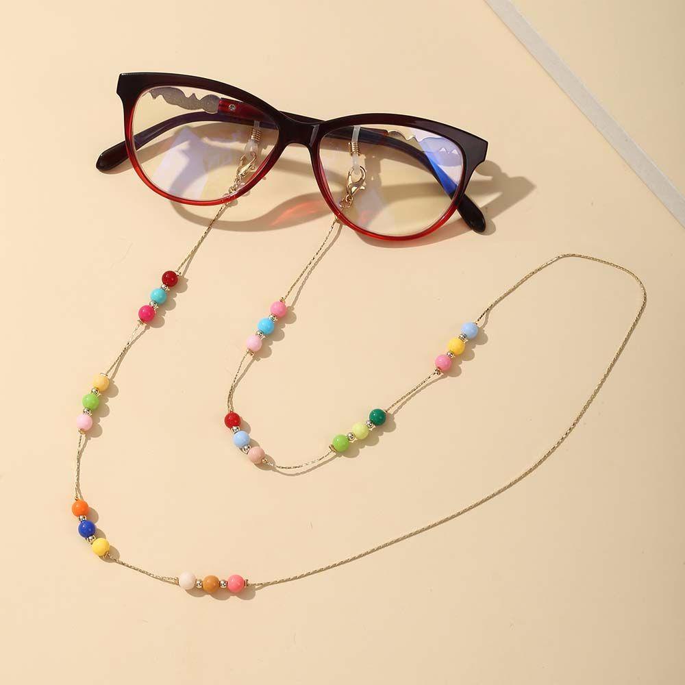 MXGOODS Dây Đeo Mắt Kính Acrylic Hình Trái Tim Ngôi Sao Năm Cánh Màu Cầu Vồng Thời Trang Bohemia Cho Nữ