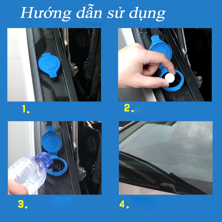 Viên sủi rửa kính Ô Tô loại 1 viên pha 4 lít nước giúp tẩy sạch kính lái - Tahico
