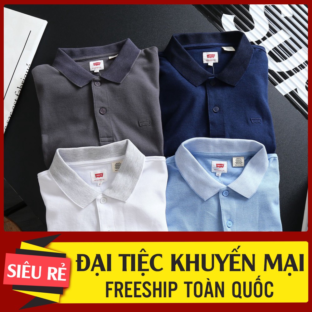 [Giá Huỷ Diệt] Áo thun nam Polo LEVIS trơn logo thêu hàng xuất xịn 4 màu