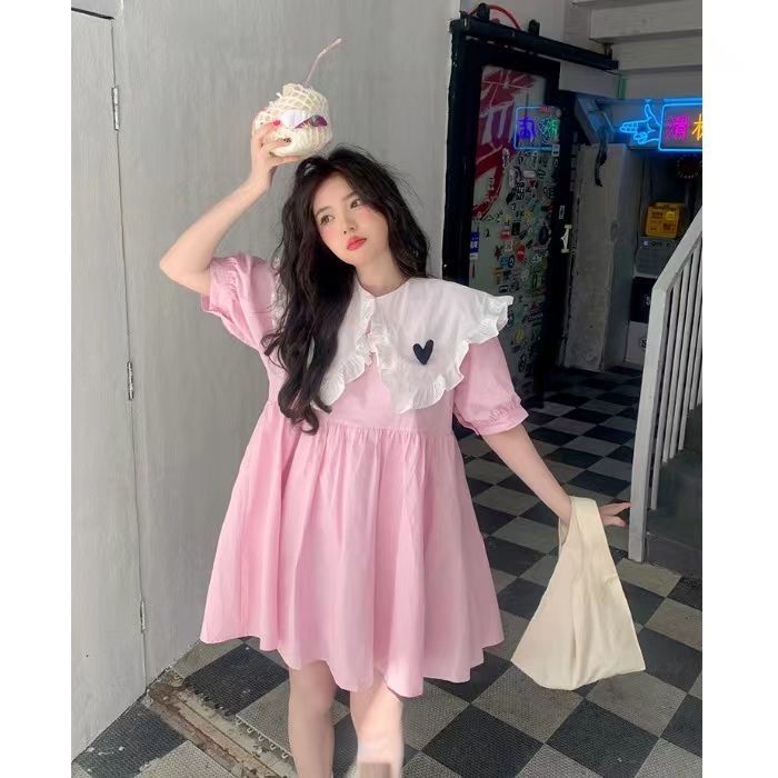 Đầm body Váy babydoll Búp Bê Nhật Bản Hàn Quốc Ngọt Ngào Ba Chiều Hình Hoa Trái Cây Ba Chiều Rộng Rãi Tình Yêu Đầu Tiên