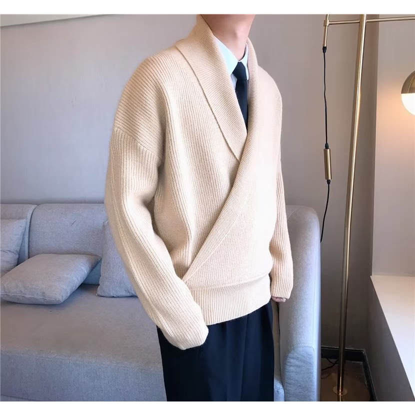 Áo KhoáC Cardigan DàI Tay Cổ Chữ V ThờI Trang Cho Nam