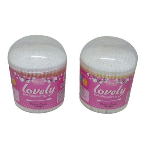 Hộp bông gòn ráy tai Lovely-Bông ráy tai hộp