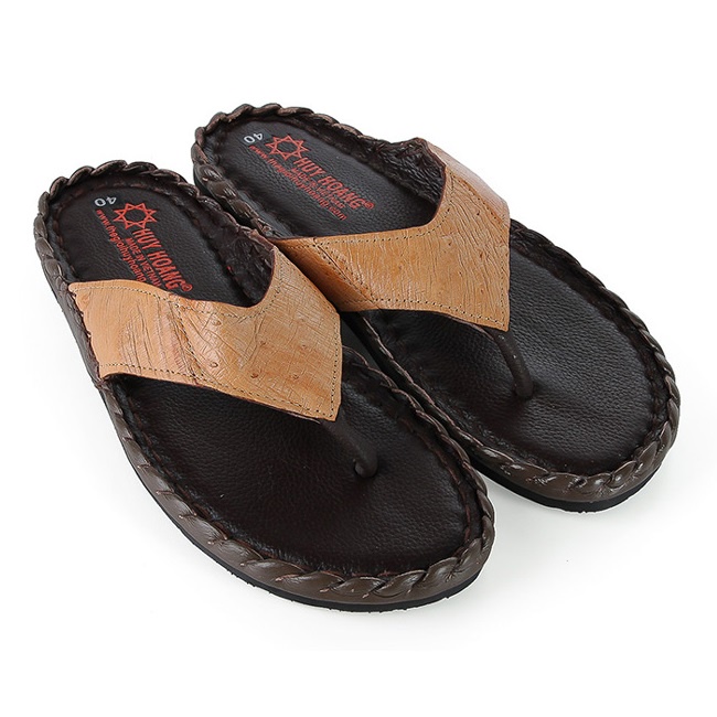 Dép nam da đà điểu Huy Hoàng da hột nhiều loại nhiều màu HP97414-15-16-18-19-20