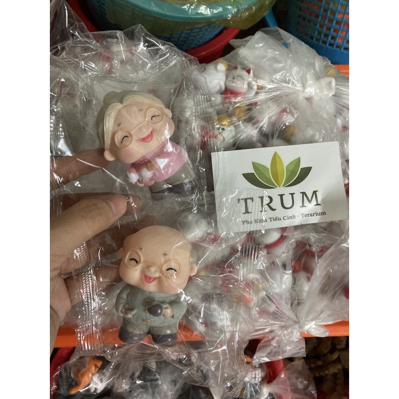Đôi Ông Bà Hạnh Phúc ( Giá 1 Cặp ) - Phụ kiện trang trí sen đá
