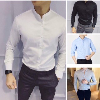 Sơ Mi Nam Cổ Trụ soái ca, áo sơ mi nam cổ tàu NHIỀU MÀU