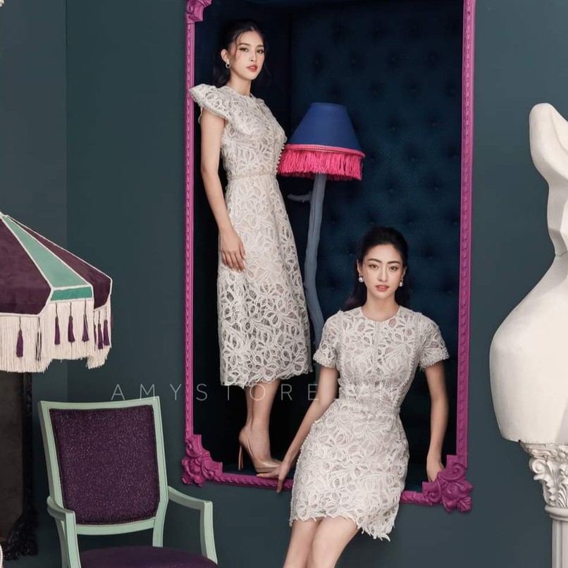 Đầm đi tiệc sang trọng chất liệu ren cao cấp