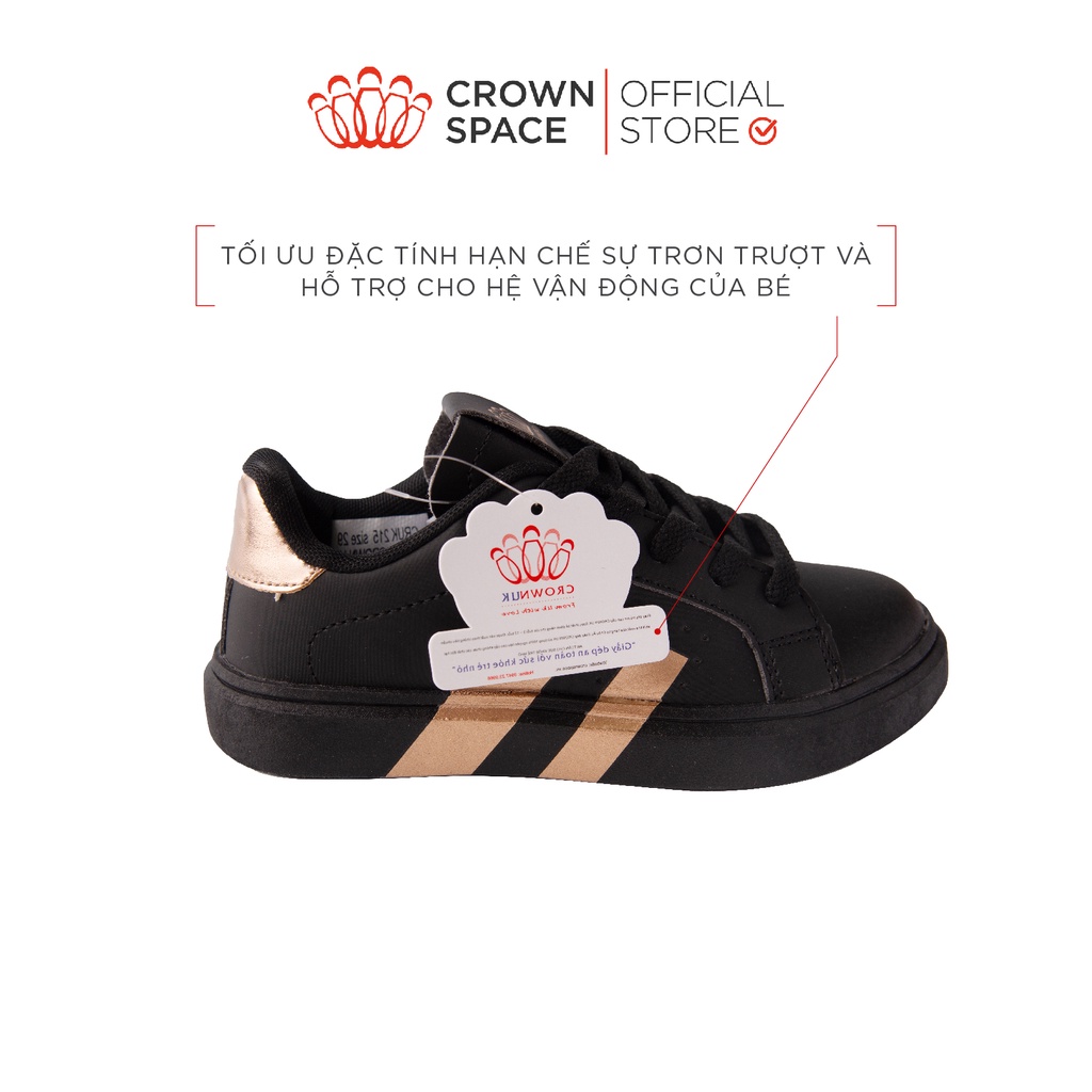 Giày Thể Thao Sneaker Bé Gái Đi Học Đi Chơi Crown Space Cao Cấp CRUK215 Nhẹ Êm, Chống Hôi Chân Size 28 đến 36