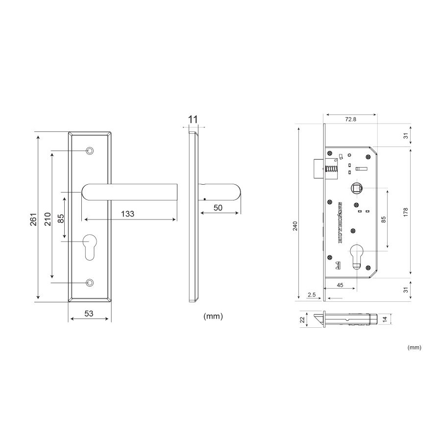 KHOÁ TAY NẮM HUY HOÀNG SS 8537 / SS 8534, KHÓA HUY HOÀNG INOX 304