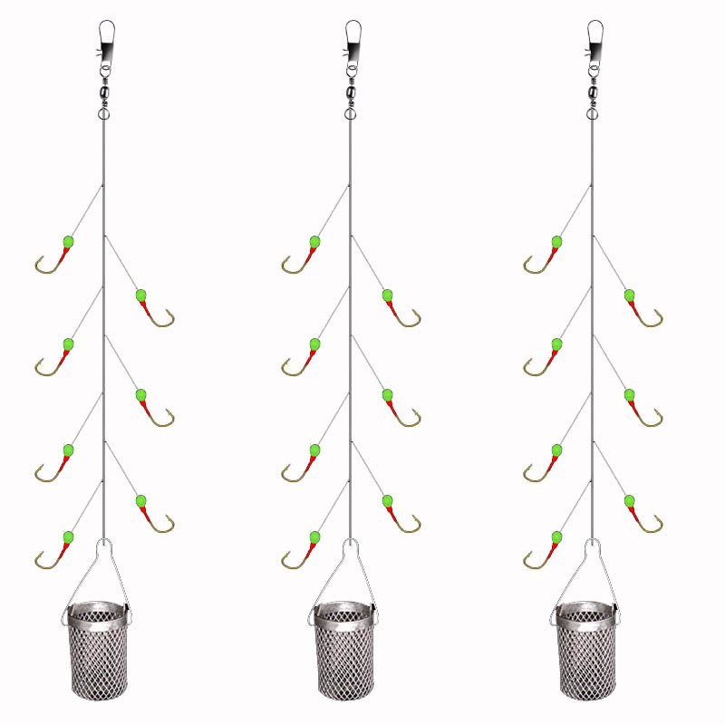 Bộ Thẻo 7 lưỡi câu cá mương hồ siêu nhạy có rọ sắt, lưỡi câu cá hàng hót 22