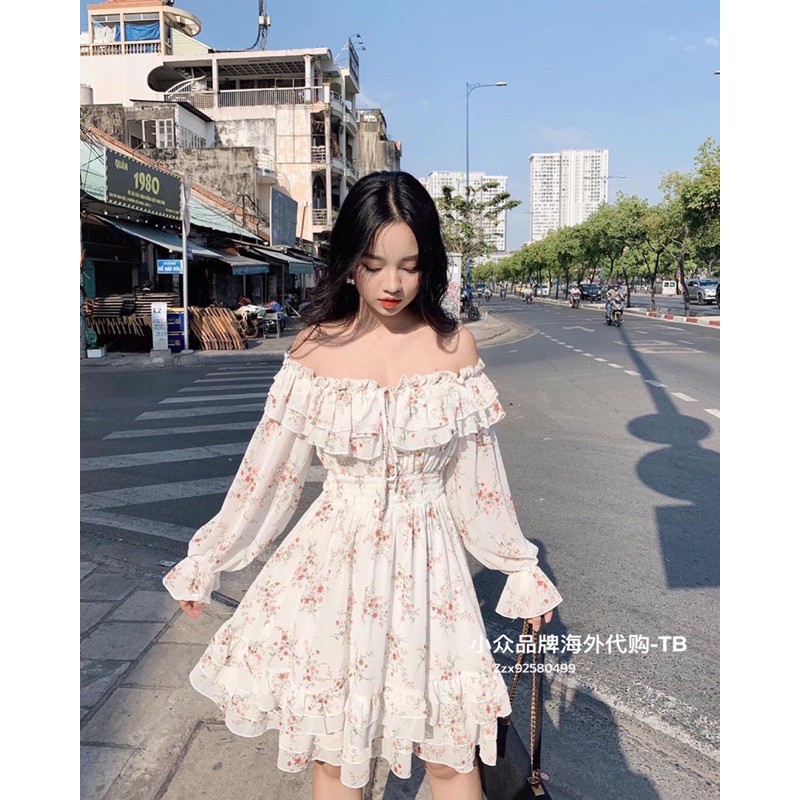 VÁY HOA NHÍ TRỄ VAI HÀNG QUẢNG CHÂU 2 LỚP SIÊU XINH | BigBuy360 - bigbuy360.vn