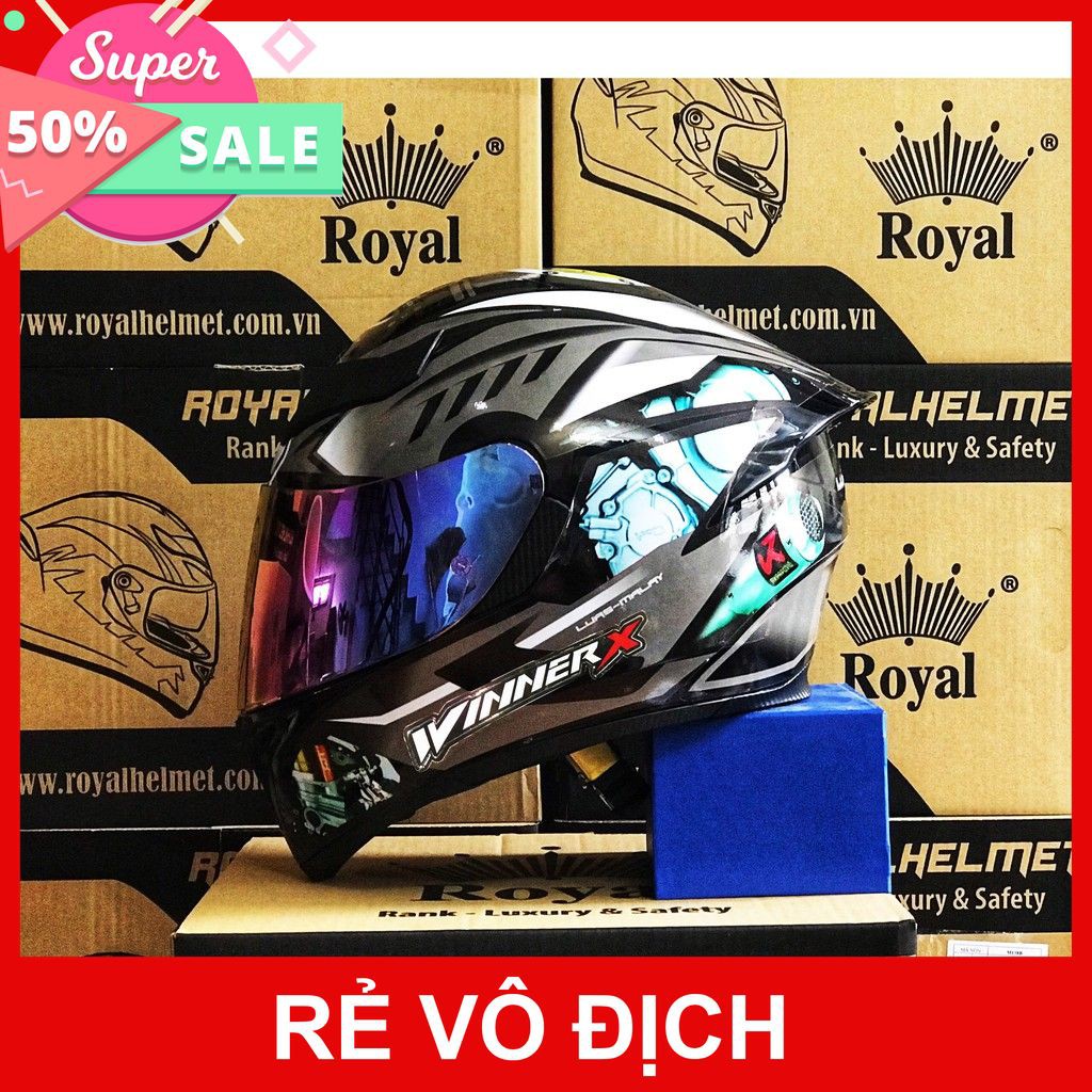 MŨ FULLFACE M138B ĐEN BÓNG LÊN TEM winnerX CỰC ĐẸP, TẶNG TÚI XÁCH, BẢO HÀNH 12 THÁNG