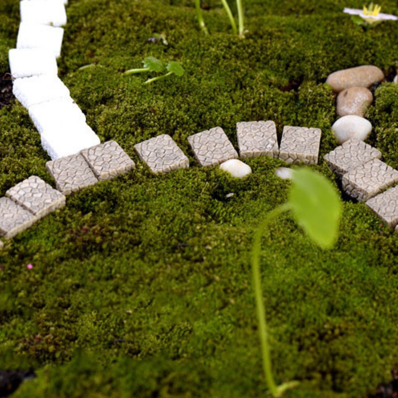 Mô hình tiểu cảnh ♥️ Viên gạch giả làm lối đi tiểu cảnh, sân vườn, terrarium, sen đá
