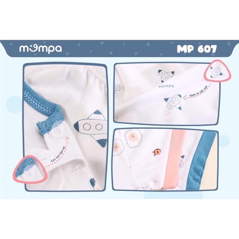 Bộ cộc tay cotton mompa 6-9m 9-12m 12-18m 18-24m 36m 48m - ảnh sản phẩm 4