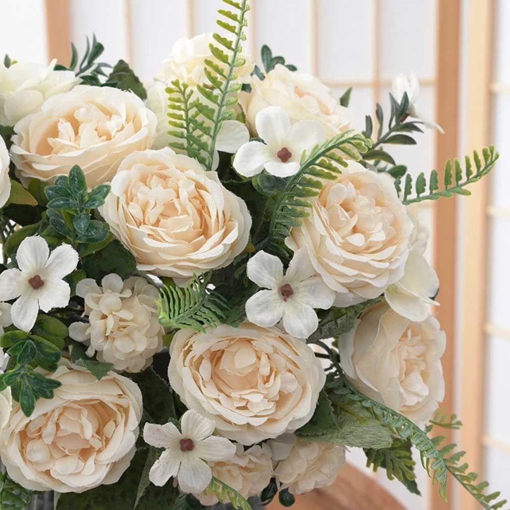Bó Hoa Giả Xinh Xắn Trang Trí Đám Cưới|Hoa Mẫu Đơn Cổ Điển