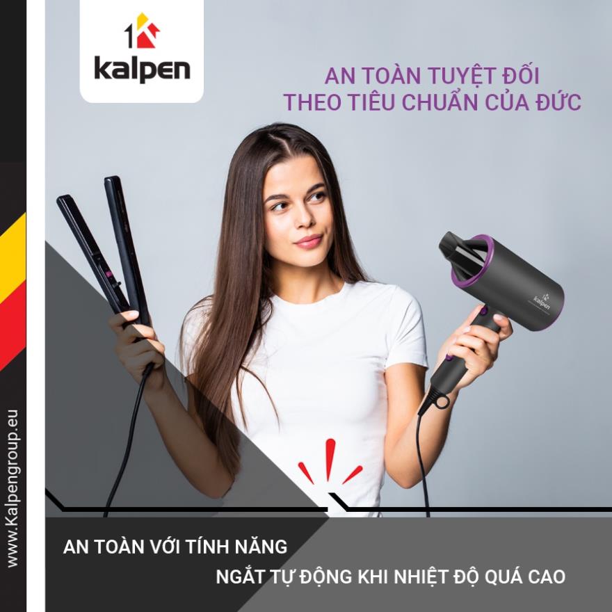 Máy Sấy Tóc KALPEN HDK-3601 HDK-3602 công suất 1800W sử dụng công nghệ bức xạ ion, bảo hành 24 tháng chính hãng