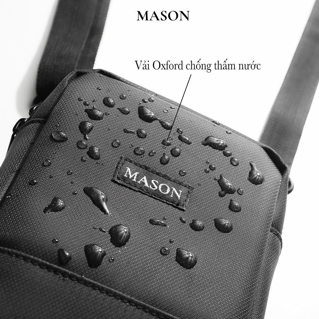 Túi đeo chéo mini nam nữ unisex bag nhỏ gọn vải Oxford nhập khẩu chống thấm nước thương hiệu MASON - M08