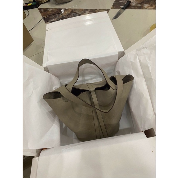 Túi H m picontin da bò size 25cm màu xám