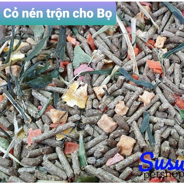 Cỏ nén trộn cho Bọ giàu C, đẹp lông và cung cấp đầy đủ dinh dưỡng