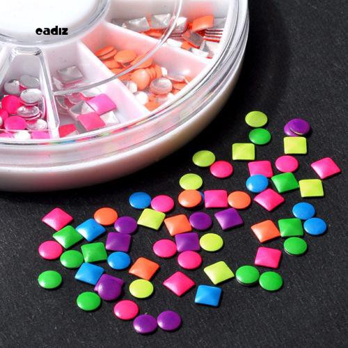 [Hàng mới về] Set 500 phụ kiện trang trí móng tay kiểu tròn và vuông nhiều màu đẹp mắt