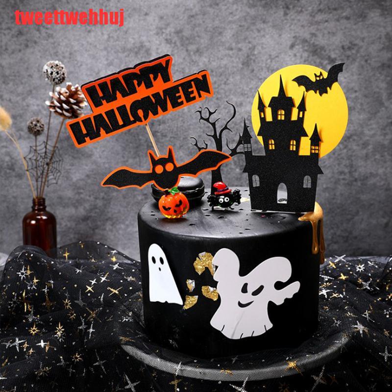 Topper Cắm Trang Trí Bánh Kem Cho Tiệc Halloween Thẻ