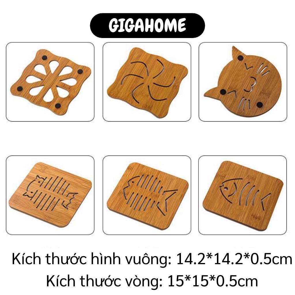 Miếng Lót Nồi Tiện Dụng GILA HOME Chất Liệu Gỗ Giúp Cho Gian Bếp Của Bạn Trở Nên Sang Trọng Kích Thước 15 x 15 cm