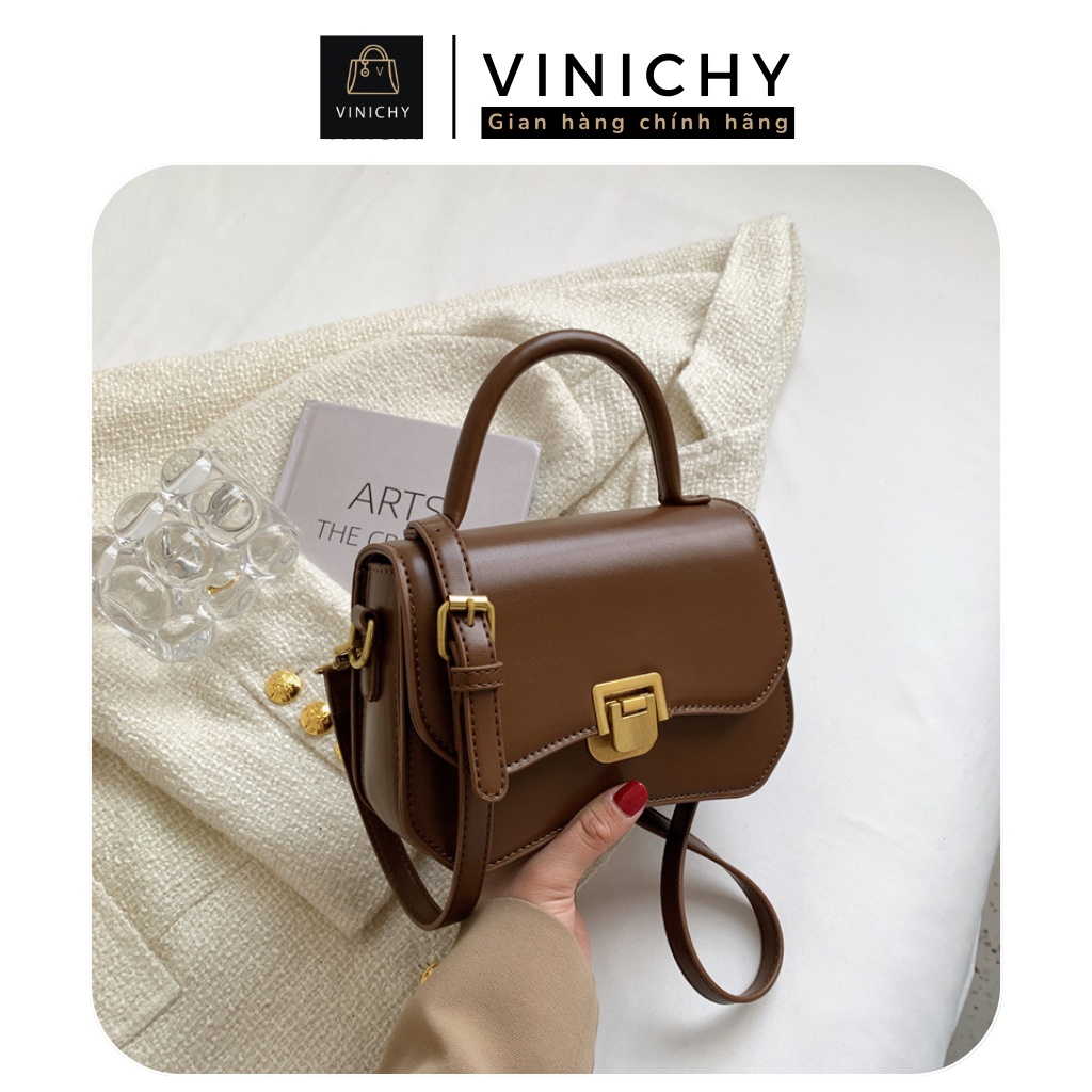 Túi xách nữ đeo chéo, đeo vai, túi cnk đi chơi, đi học VINICHY, da đẹp, thời trang cao cấp size 22cm HA237