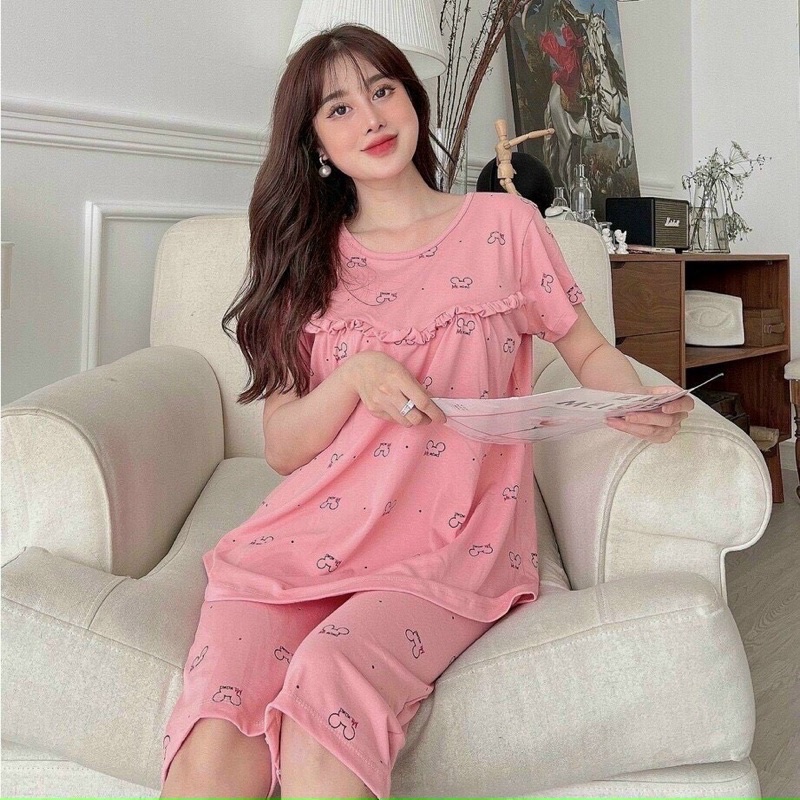 Bộ bầu lửng chất cotton  cực kì mềm mát dành cho mẹ bầu và sau sinh có khóa mở ngực