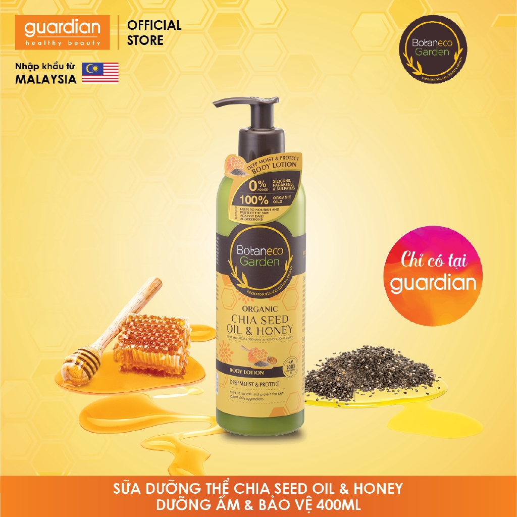 Sữa dưỡng thể Botaneco Garden Chia seed & Honey dưỡng ẩm sâu và bảo vệ (400ml)