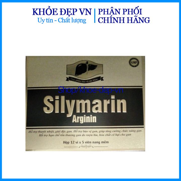 Viên bổ gan Silymarin arginin giúp thanh nhiệt, mát gan, tăng cường chắc năng gan hộp 60 viên