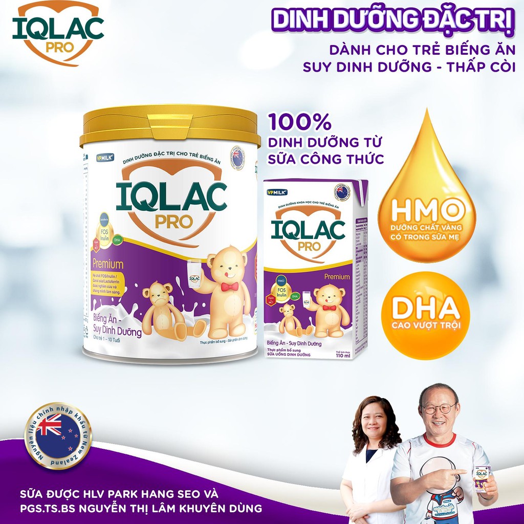 [Mã 267FMCGSALE giảm 8% đơn 500K] [Set 4 hộp 110ml] Sữa Pha Sẵn IQLac Pro Biếng Ăn, Suy Dinh Dưỡng Premium VPMilk 110ml