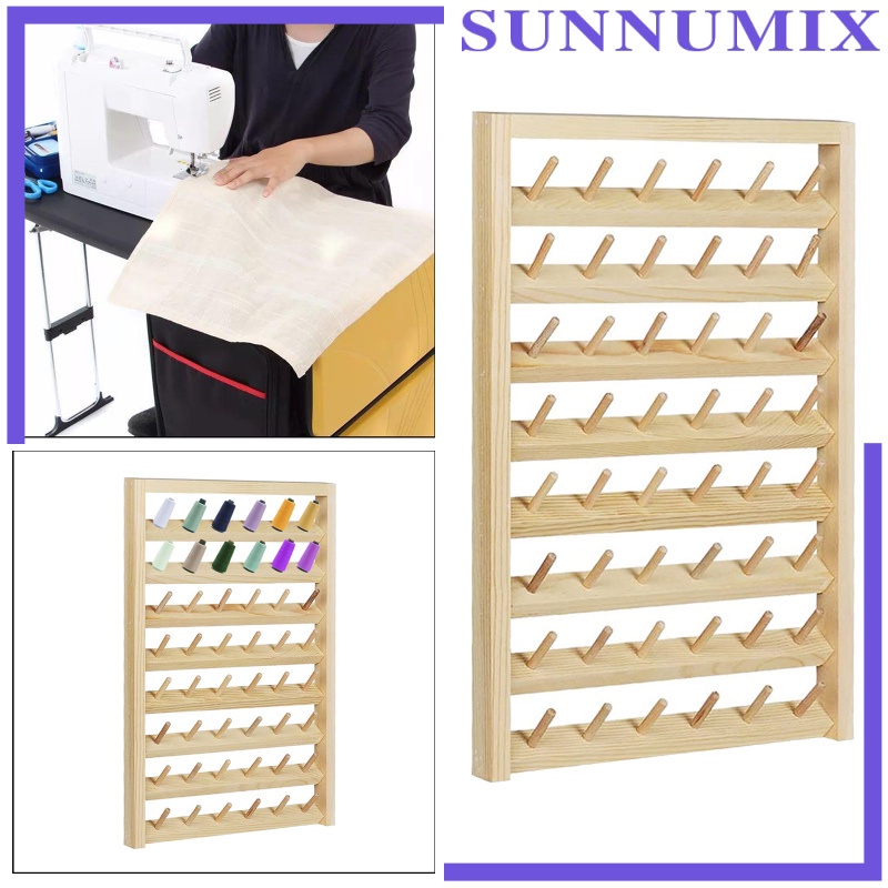 [SUNNIMIX] Multi-Spool Sewing Thread Rack, Wall-Mounted Sewing Thead Holder, Organizer Shelf for Mini Sewing, Quilting, Jewelry, Embroidery