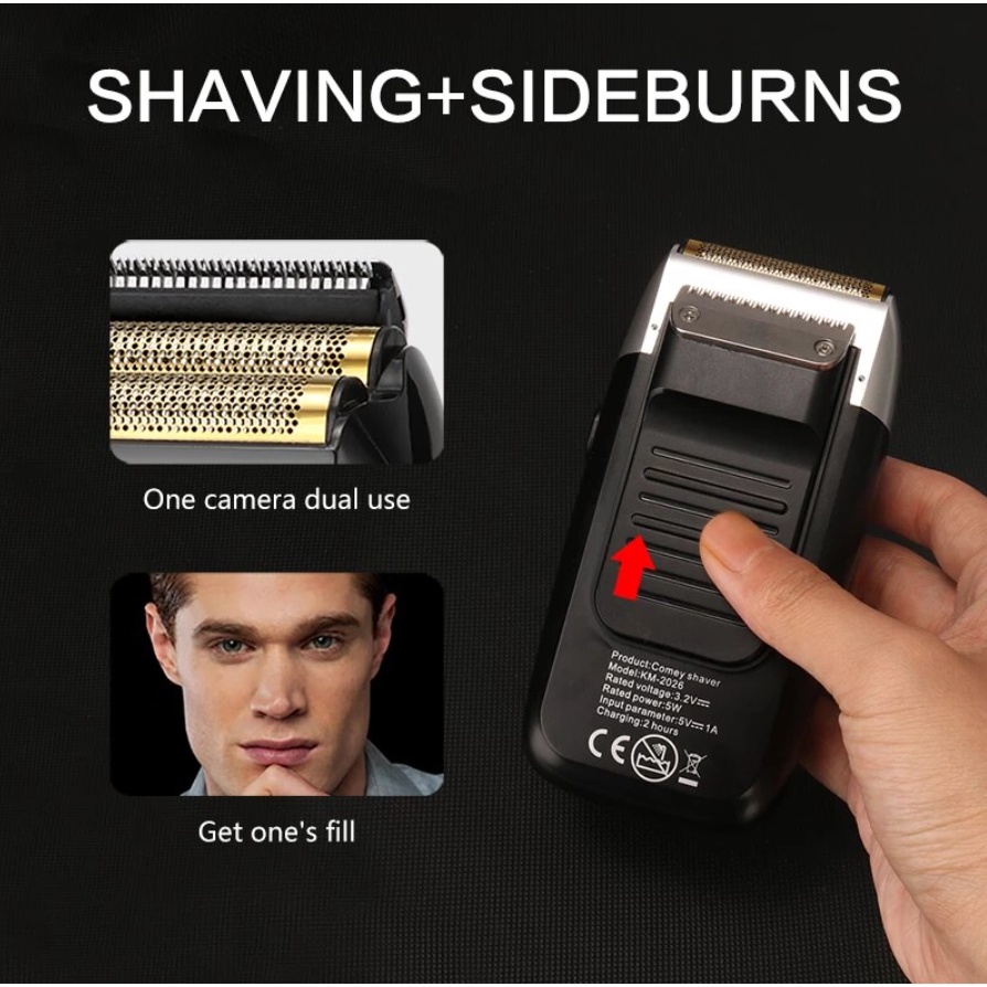 Máy Cạo Râu Khô Kemei Km 2026 - Siêu Sát Siêu Trắng - Màn Hình LCD Sang Trọng - Tặng Kèm Lưỡi Dao Phụ - Bảo Hành 12T