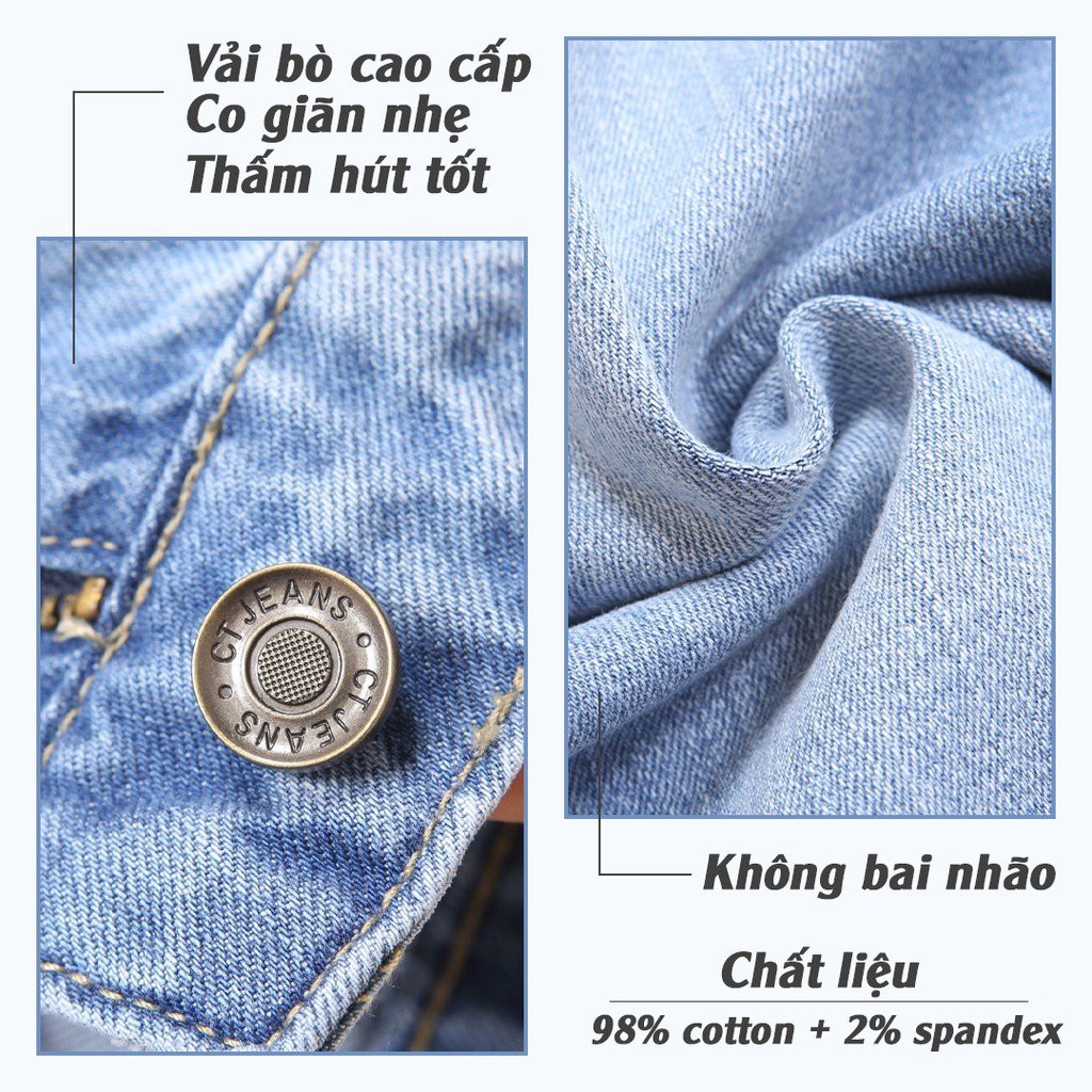 Quần Jeans Nữ Ống Rộng lưng cao Phủ Màu Trơn 3 Cúc  dang dài CT JEANS