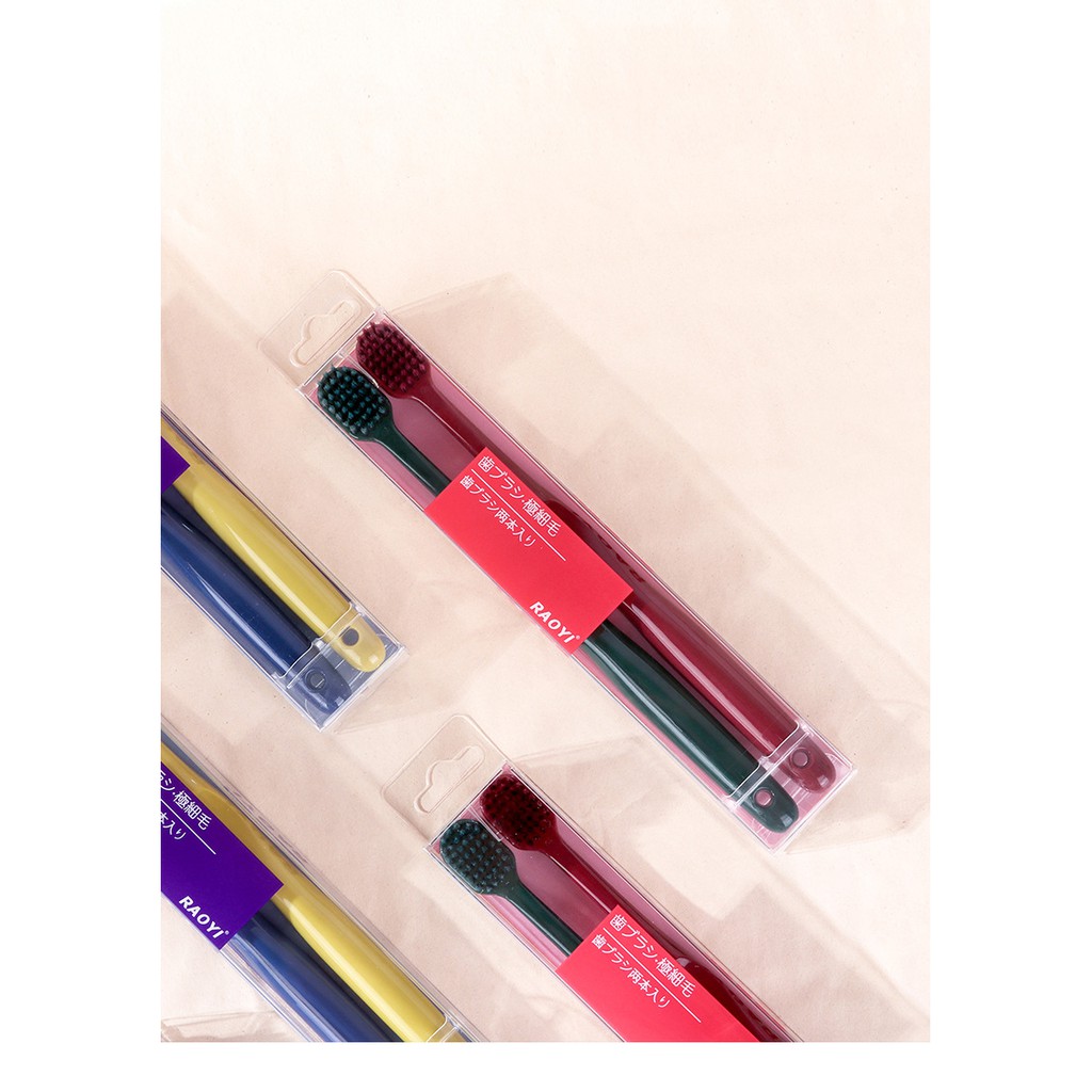 Set 2 bàn chải đánh răng sợi lông nhập khẩu  siêu mềm ,  siêu mảnh