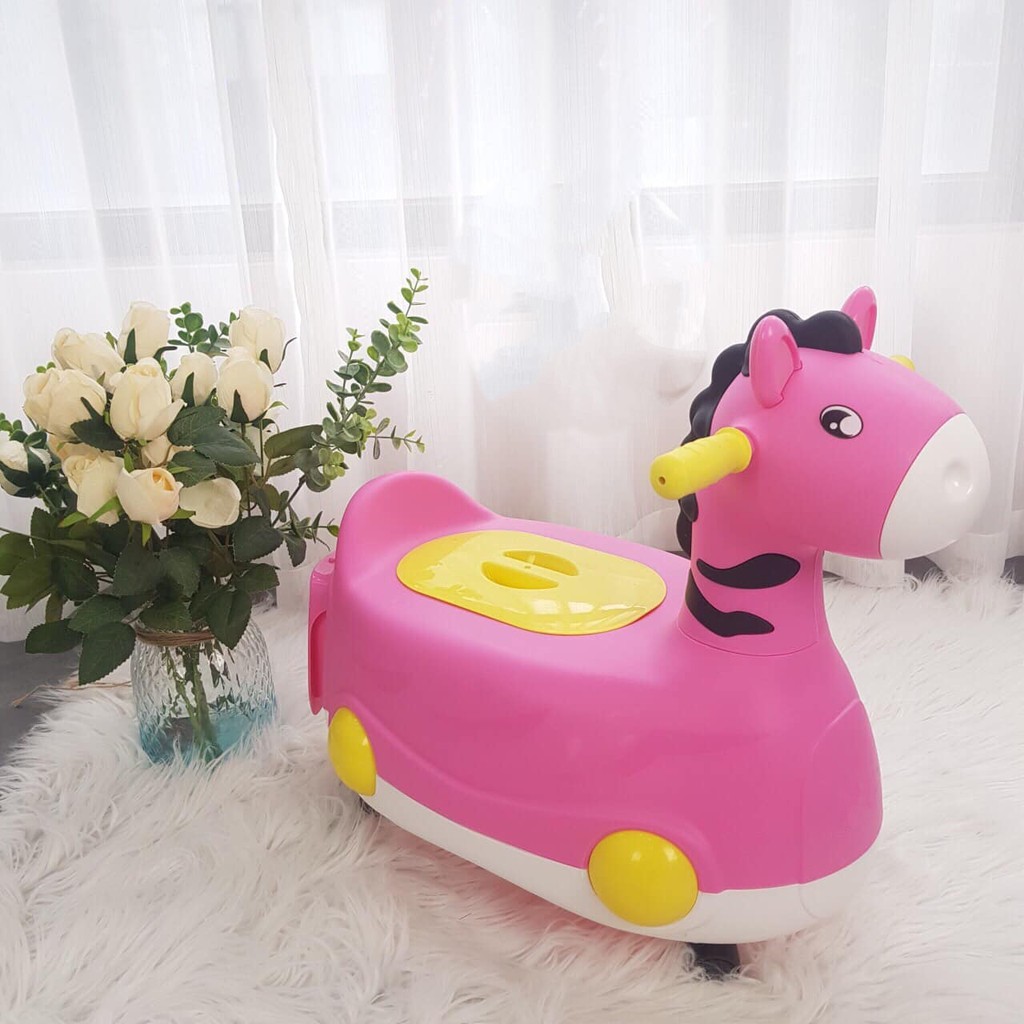 [XẢ KHO GIÁ SỐC - HÀNG MỚI] Bô cho bé 2 trong 1 hình thú có bánh xe màu hồng 9BABY