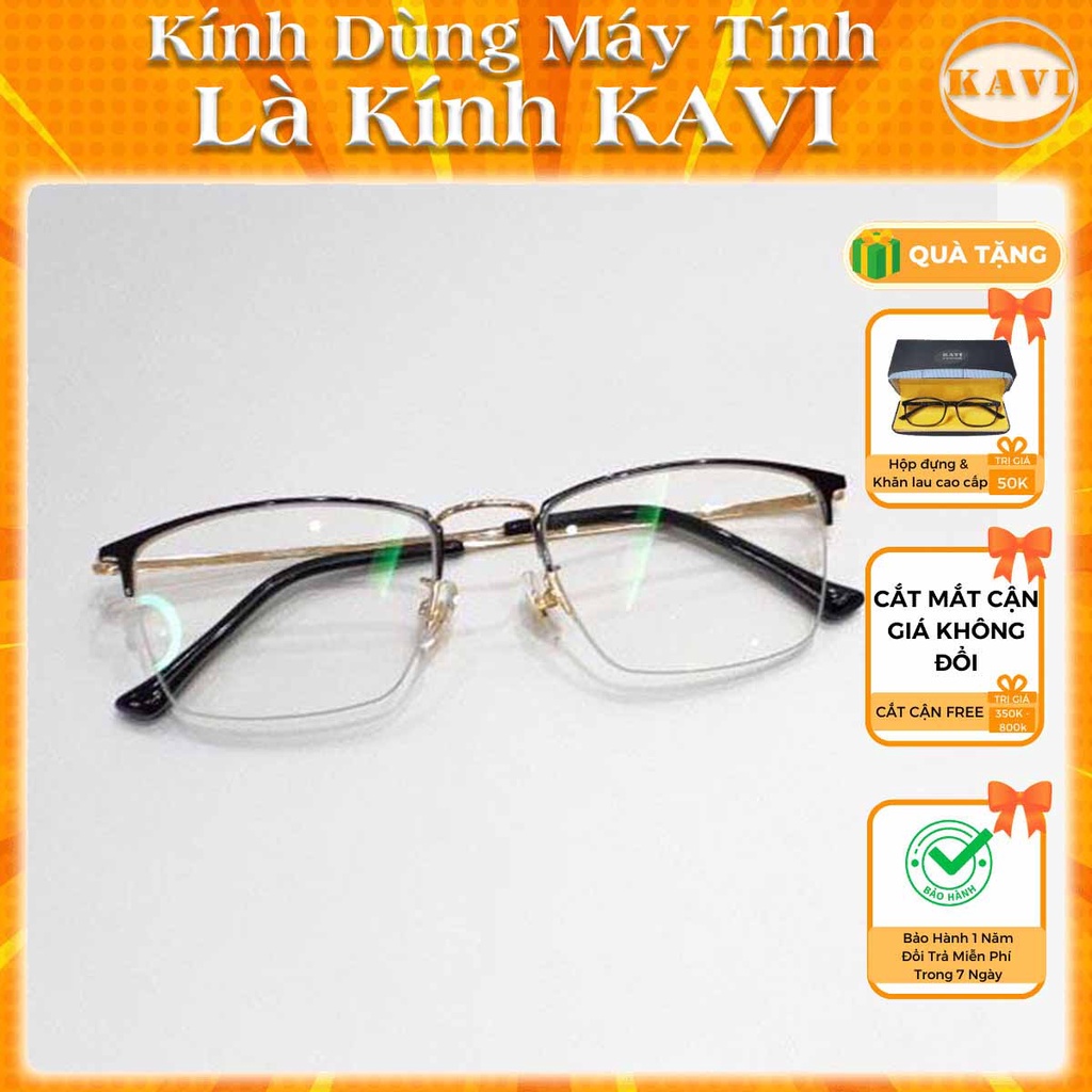 Kính chống ánh sáng xanh gọng Titan Kavi A4 Vàng