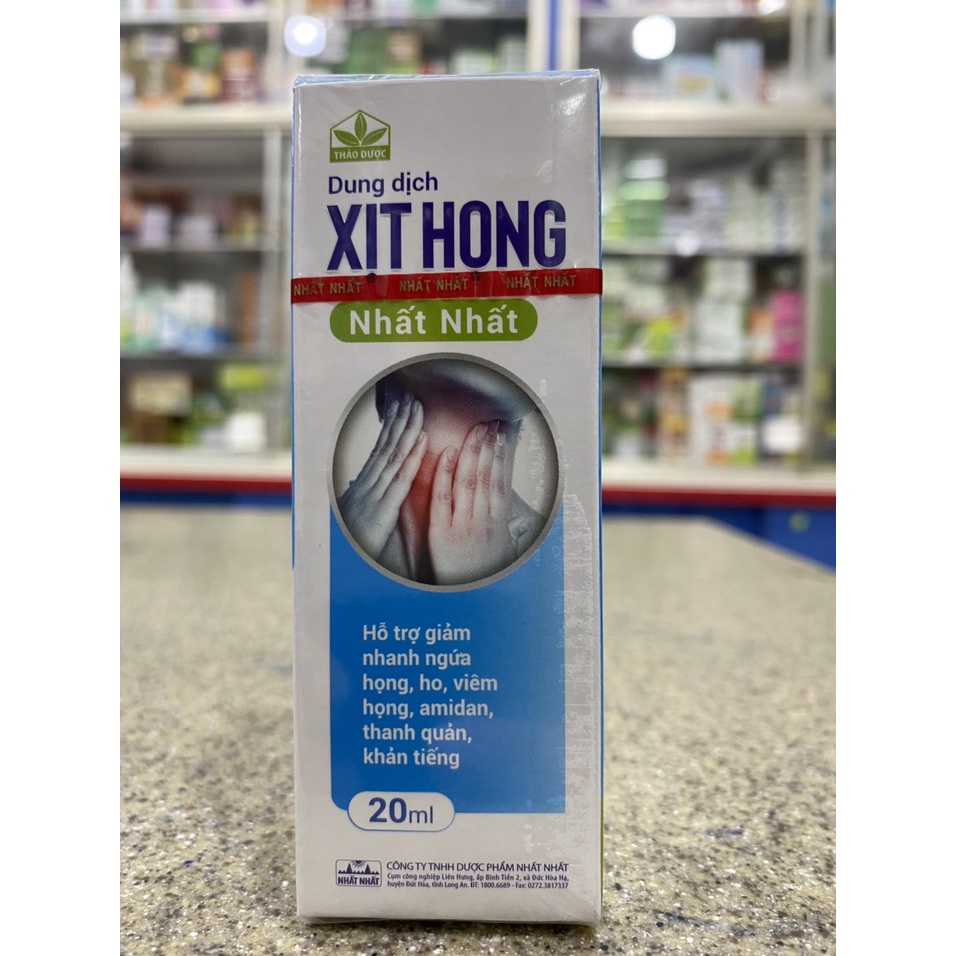 Xịt Họng Nhất Nhất [20ml] - hỗ trợ làm giảm nhanh ngứa họng, ho, viêm họng, amidan, thanh quản, khản tiếng