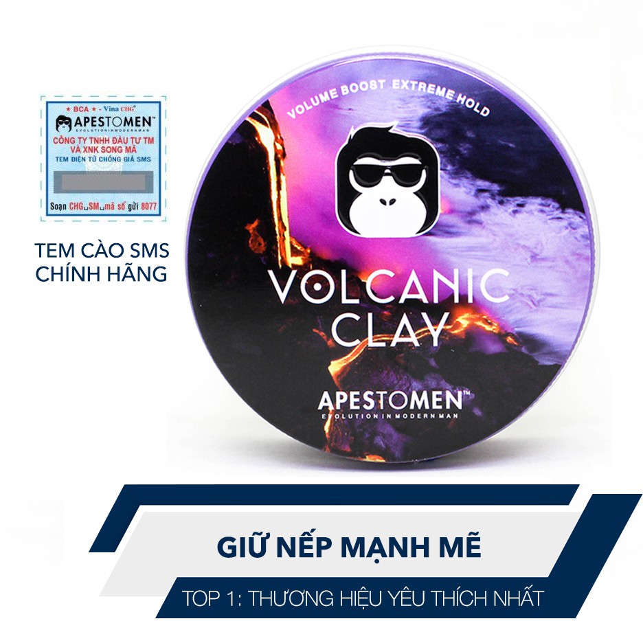 Combo Sáp Apestomen Volcanic Clay 80g và Bột Tạo Phồng Tóc Volcanic Ash Styling Powder 25g