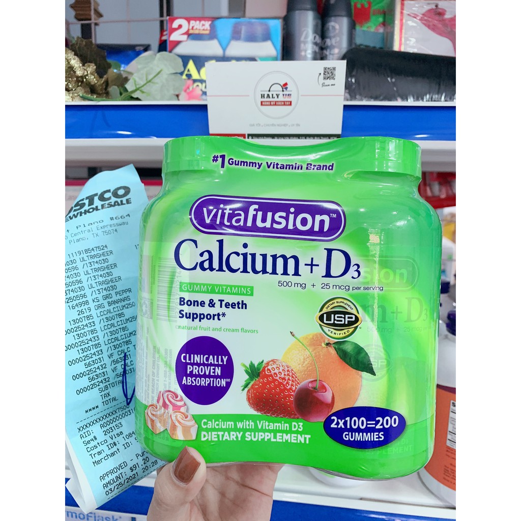 Kẹo dẻo bổ sung canxi Vitafusion Calcium D3 hộp 100 viên | BigBuy360 - bigbuy360.vn